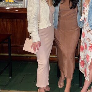 Elegant Pink Halter Dress